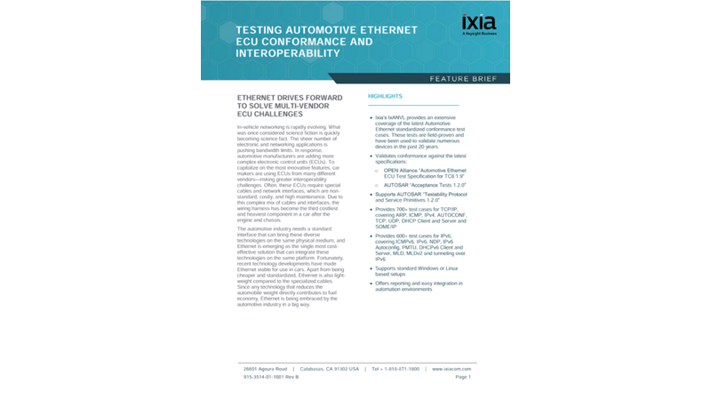 Testing Automotive Ethernet Ecu Conformance And Interoperability